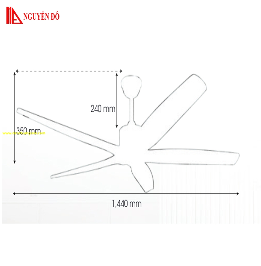 Quạt trần cánh gỗ 5 cánh QViFa – 89 công suất 40W, động cơ DC tiết kiệm điện, điều khiển từ xa bằng Remote