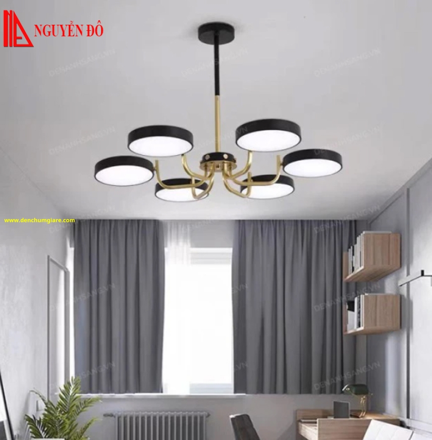Đèn chùm hiện đại, đèn chùm trang trí TH-8028-21, tạo hình bởi 6 vòng tròn Led cao cấp