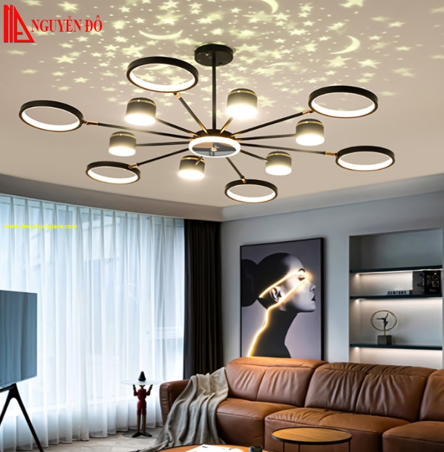 Đèn chùm hiện đại, đèn chùm trang trí TH-8238, tạo hình bởi 10 vòng Led cao cấp