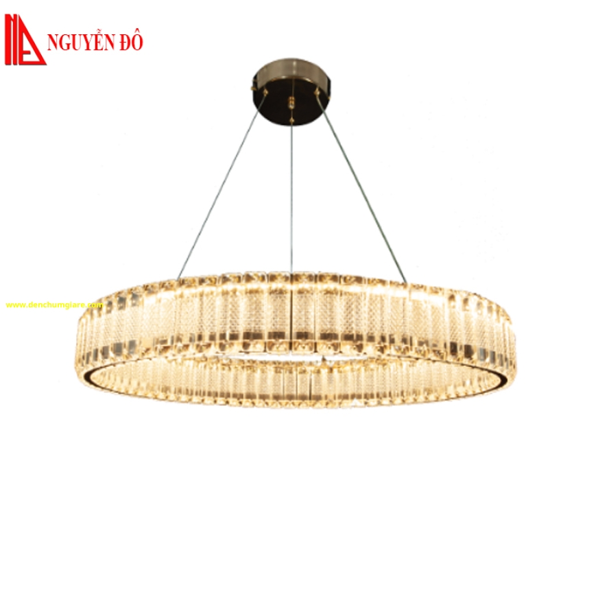 Đèn thả hiện đại, đèn thả pha lê TH-8340/TH-8342, tạo hình bởi 1 vòng pha lê cao cấp 