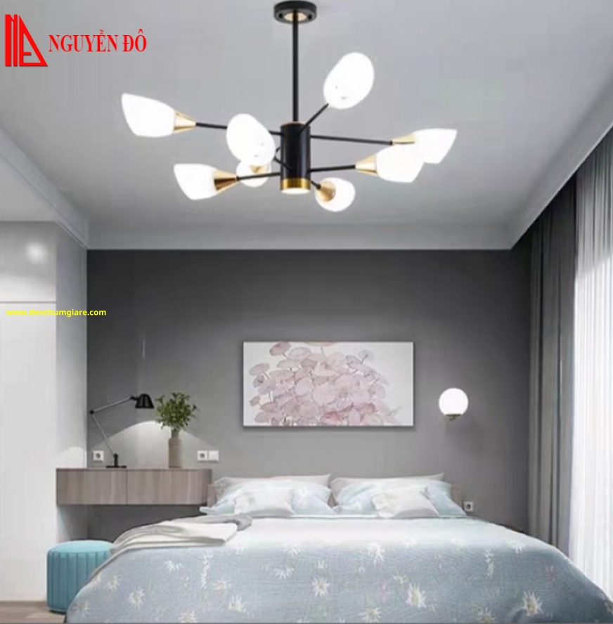 Đèn chùm hiện đại, đèn chùm trang trí THCN 289/THCN 290, tạo hình bởi các ống thuỷ tinh cao cấp