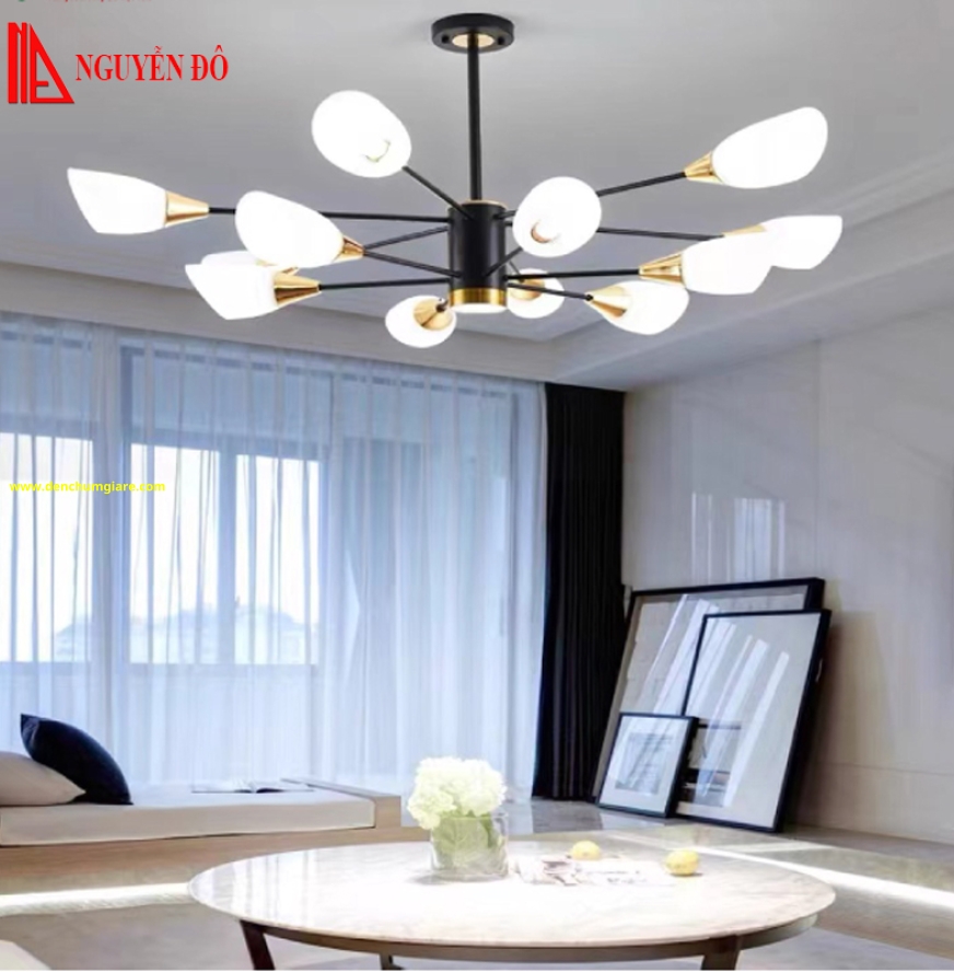 Đèn chùm hiện đại, đèn chùm trang trí THCN 289/THCN 290, tạo hình bởi các ống thuỷ tinh cao cấp