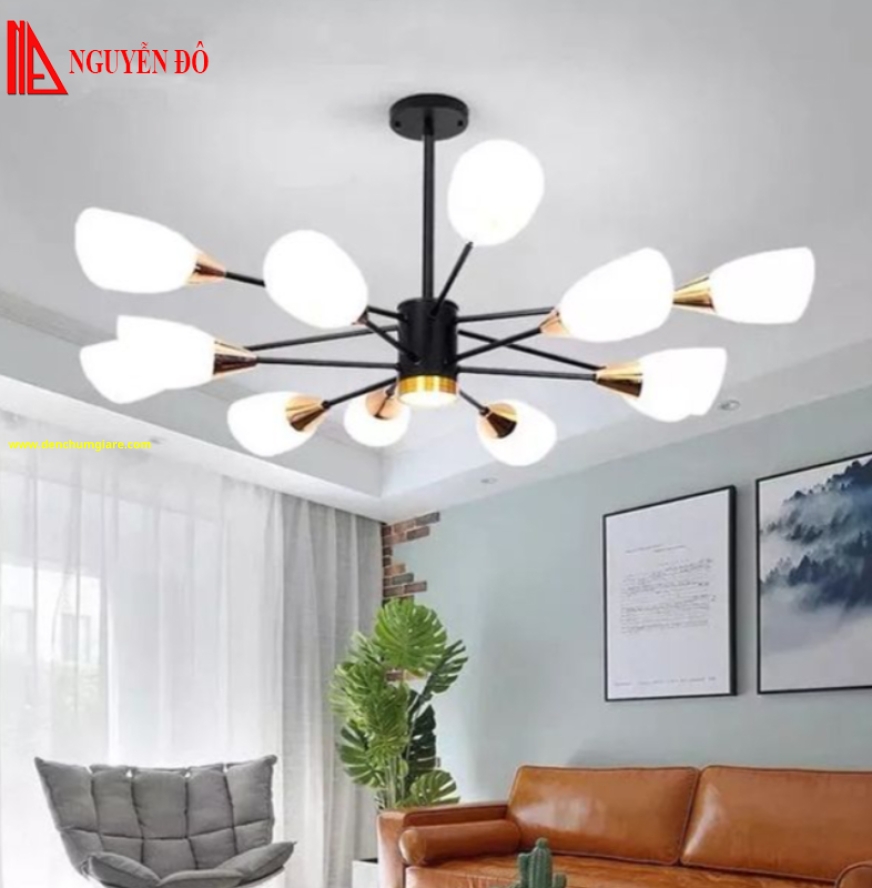 Đèn chùm hiện đại, đèn chùm trang trí THCN 289/THCN 290, tạo hình bởi các ống thuỷ tinh cao cấp
