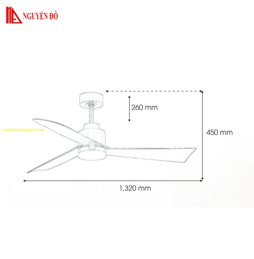Quạt trần cánh nhựa có đèn QViFa - 431 công suất 40W, động cơ DC tiết kiệm điện, đèn led 3 chế độ ánh sáng, điều khiển từ xa bằng Remote